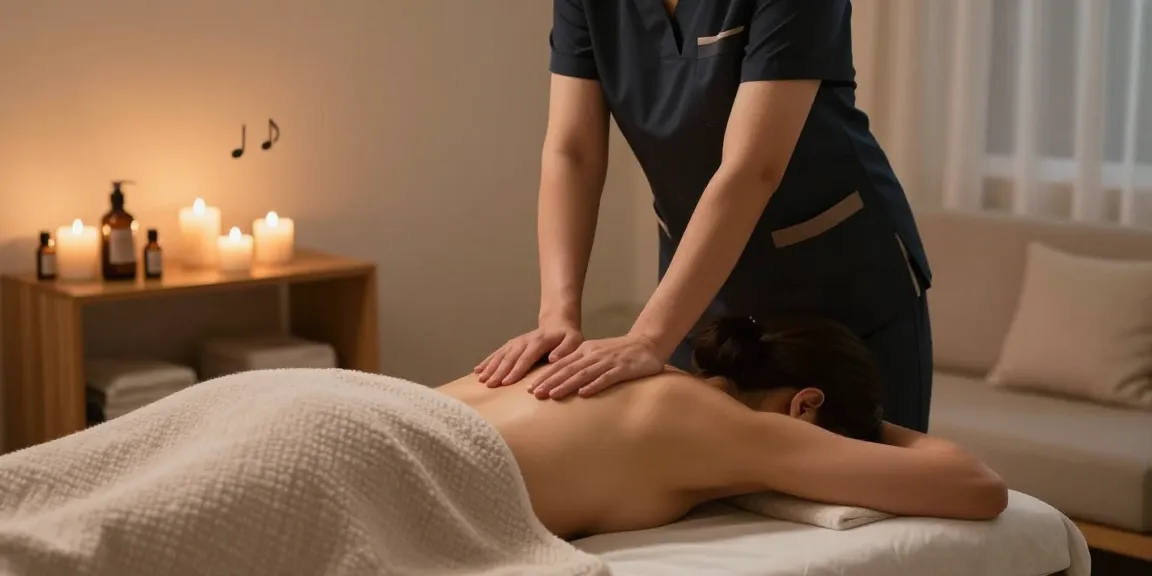 Experience premium 파주출장마사지 in a serene home setting, with a therapist providing relaxing Swedish massage.